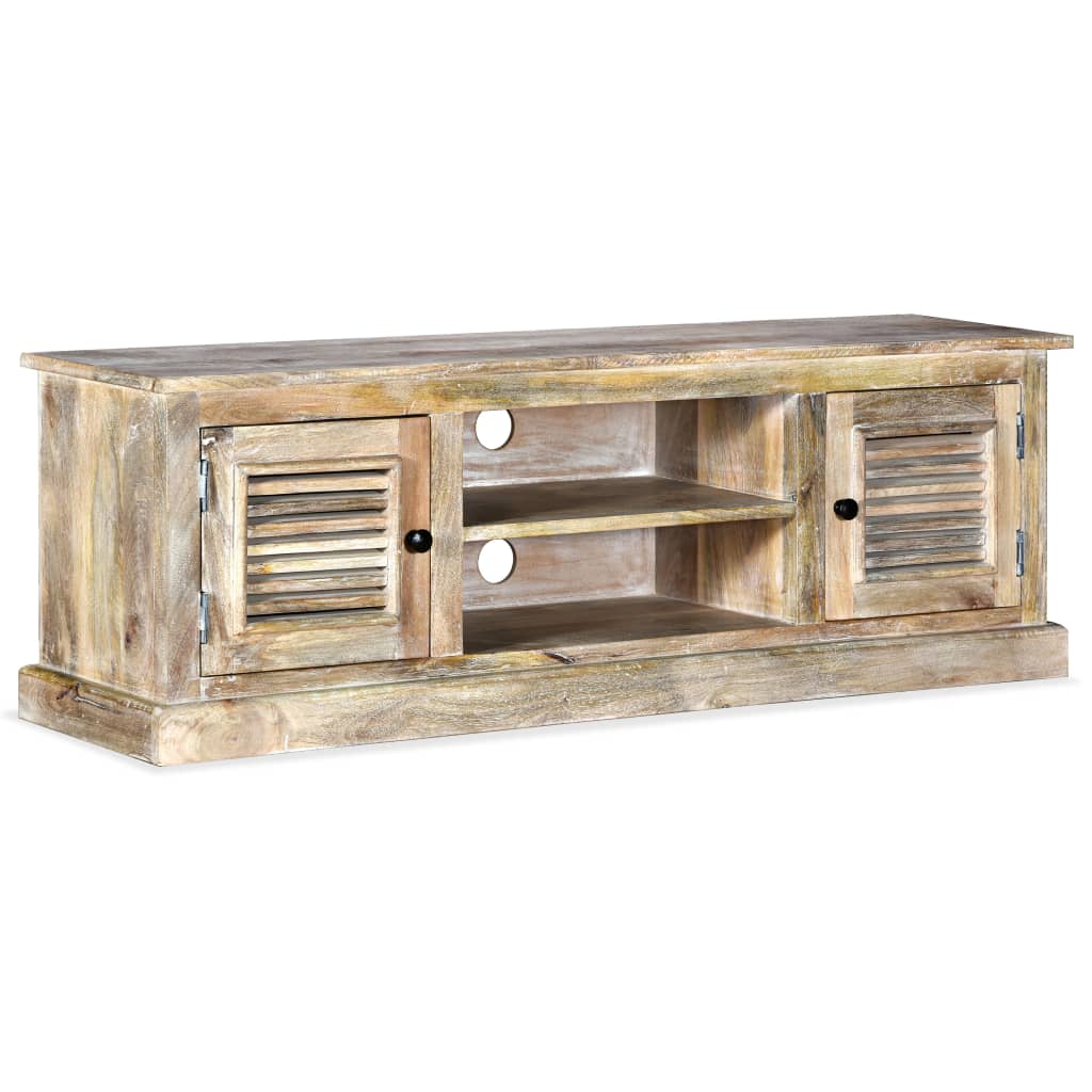 Meuble TV Scandinave Vintage en Manguier Massif - 120 cm-Mon Meuble TV-11