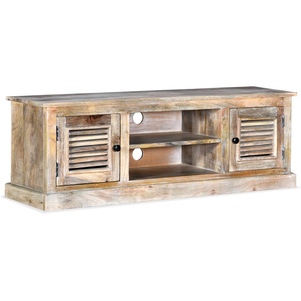 Meuble TV Scandinave Vintage en Manguier Massif - 120 cm-Mon Meuble TV-12