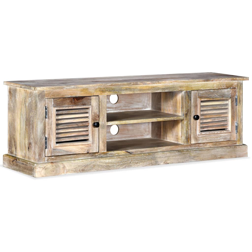 Meuble TV Scandinave Vintage en Manguier Massif - 120 cm-Mon Meuble TV-9