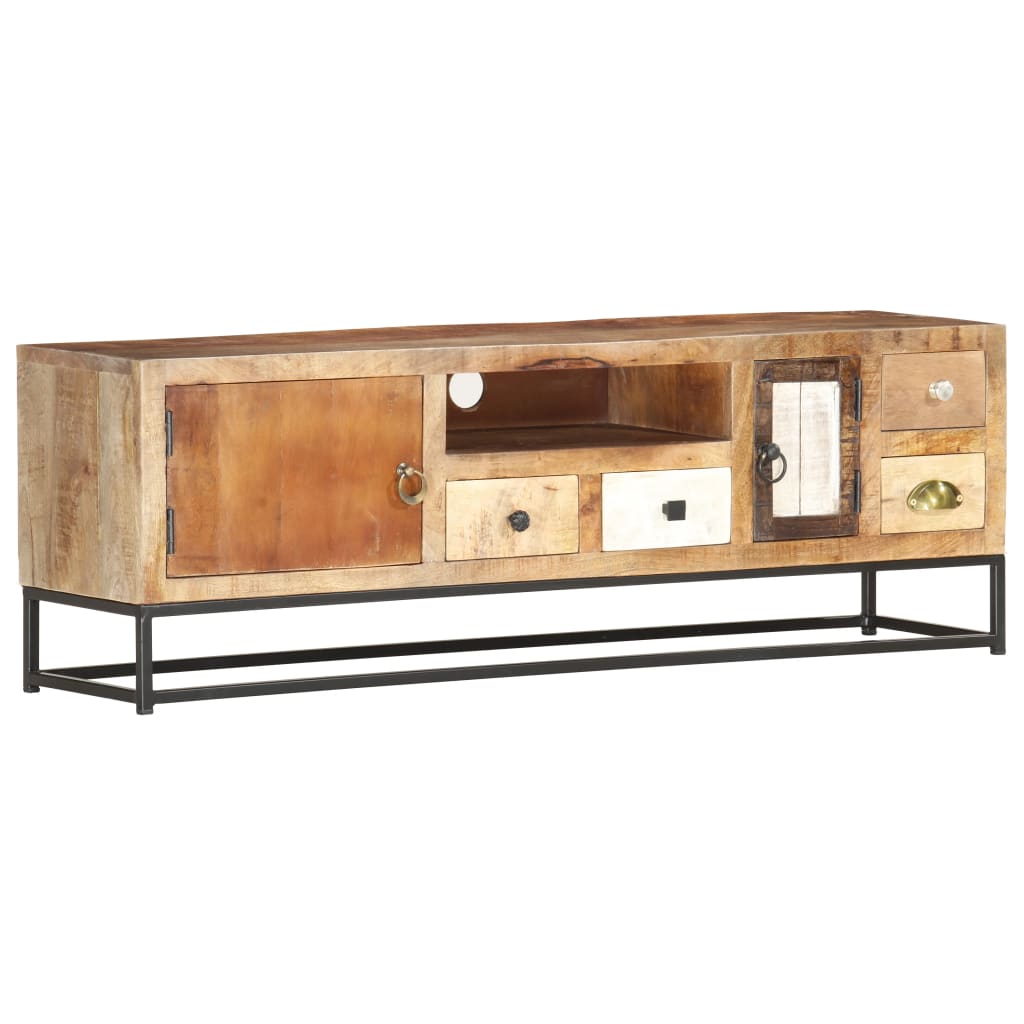 Meuble TV Style Ancien en Bois de Récupération - 120 cm-Mon Meuble TV-10
