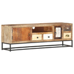 Meuble TV Style Ancien en Bois de Récupération - 120 cm-Mon Meuble TV-11