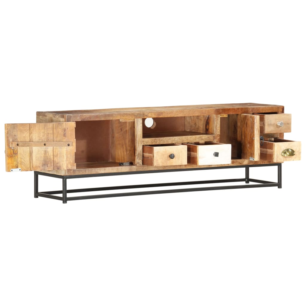 Meuble TV Style Ancien en Bois de Récupération - 120 cm-Mon Meuble TV-2
