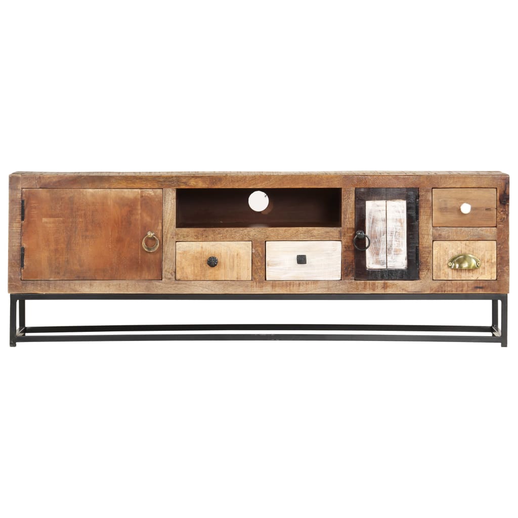 Meuble TV Style Ancien en Bois de Récupération - 120 cm-Mon Meuble TV-3