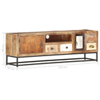 Meuble TV Style Ancien en Bois de Récupération - 120 cm-Mon Meuble TV-8