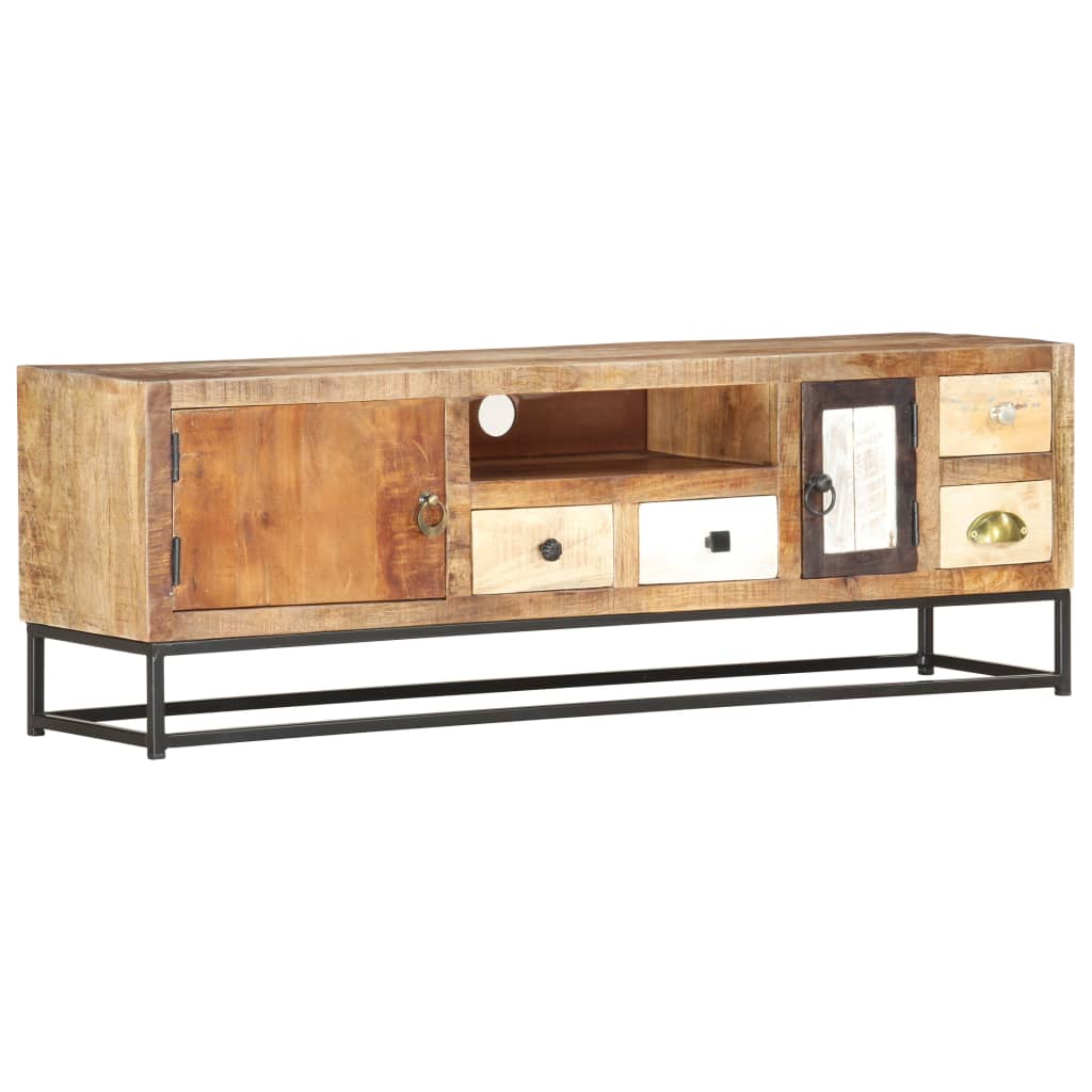 Meuble TV Style Ancien en Bois de Récupération - 120 cm-Mon Meuble TV-9