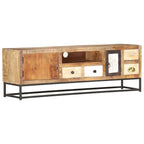 Meuble TV Style Ancien en Bois de Récupération - 120 cm-Mon Meuble TV-9