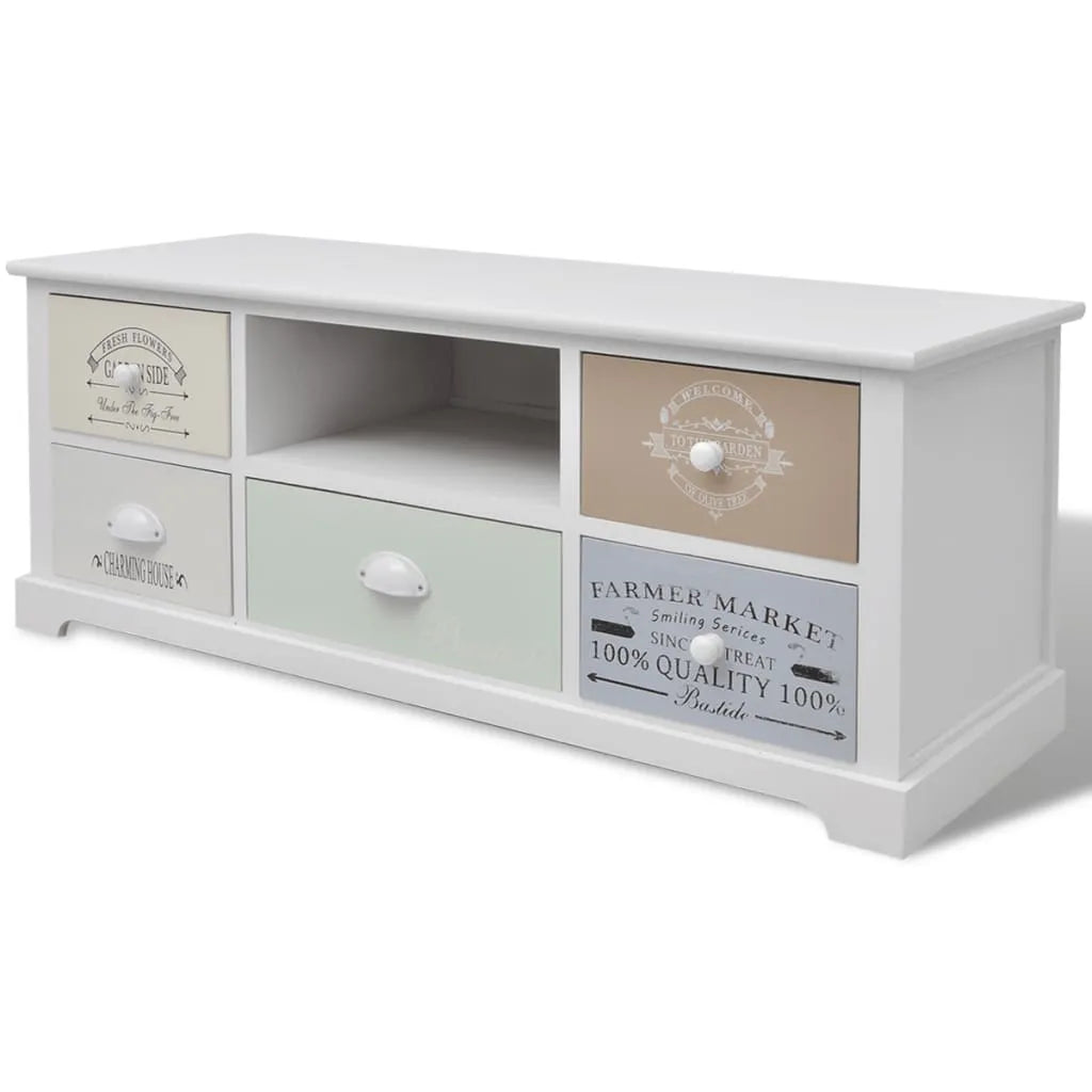 Meuble TV Style Campagne Chic en Bois - 100 cm-Mon Meuble TV-1