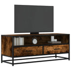 Meuble TV Style Industriel Effet Bois Gris - 100 cm-Mon Meuble TV-Chêne fumé-100 cm-11