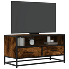 Meuble TV Style Industriel Effet Bois Gris - 100 cm-Mon Meuble TV-Chêne fumé-80 cm-16