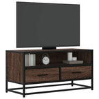 Meuble TV Style Industriel Effet Bois Gris - 100 cm-Mon Meuble TV-Chêne marron-80 cm-17