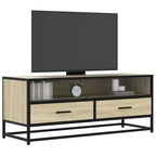 Meuble TV Style Industriel Effet Bois Gris - 100 cm-Mon Meuble TV-Chêne sonoma-100 cm-14