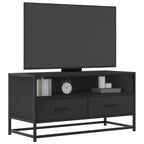 Meuble TV Style Industriel Effet Bois Gris - 100 cm-Mon Meuble TV-Noir-80 cm-18