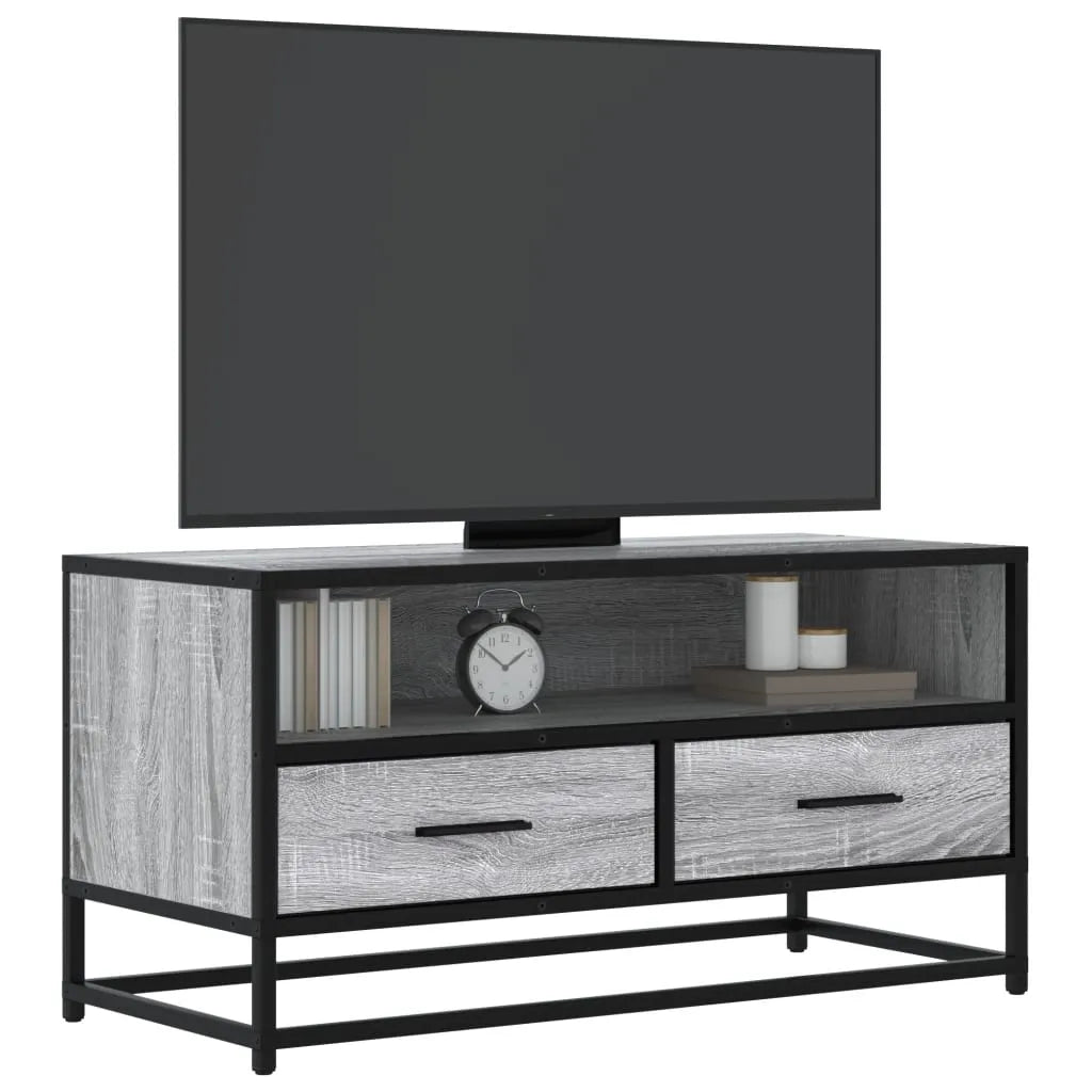 Meuble TV Style Industriel Effet Bois Gris - 100 cm-Mon Meuble TV-Sonoma gris-80 cm-15