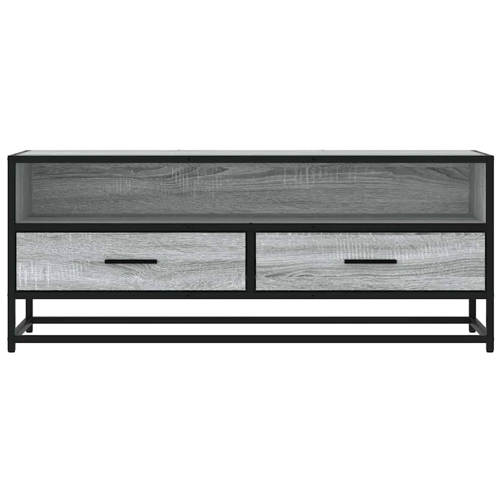 Meuble TV Style Industriel Effet Bois Gris - 100 cm-Mon Meuble TV-Sonoma gris-80 cm-4
