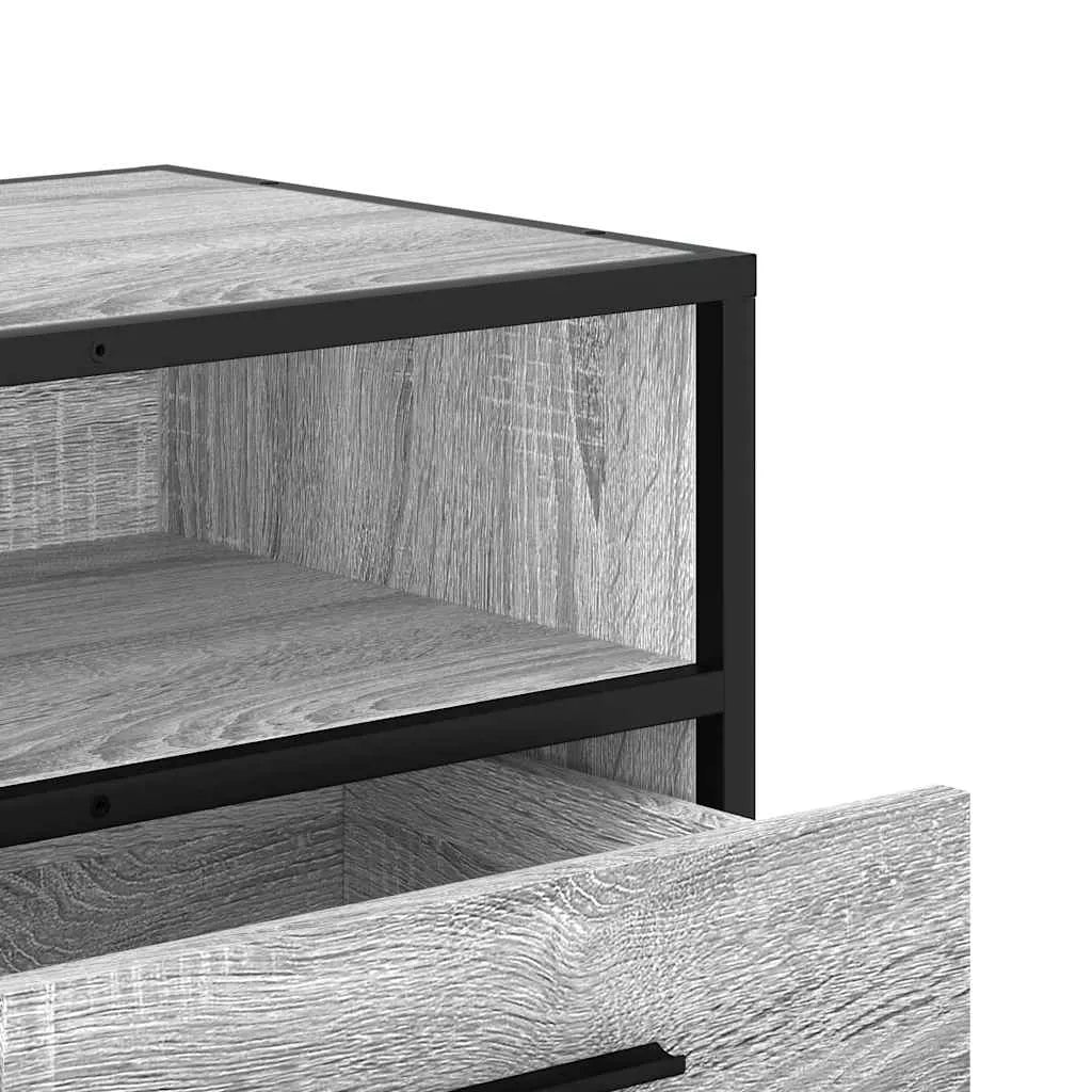 Meuble TV Style Industriel Effet Bois Gris - 100 cm-Mon Meuble TV-Sonoma gris-80 cm-8