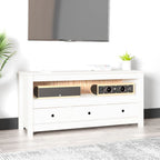 Meuble TV Style Naturel en Pin Massif Noir - 114 cm-Mon Meuble TV-Blanc-1-13