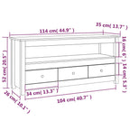 Meuble TV Style Naturel en Pin Massif Noir - 114 cm-Mon Meuble TV-Naturel-1-10
