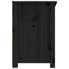 Meuble TV Style Naturel en Pin Massif Noir - 114 cm-Mon Meuble TV-Naturel-1-8