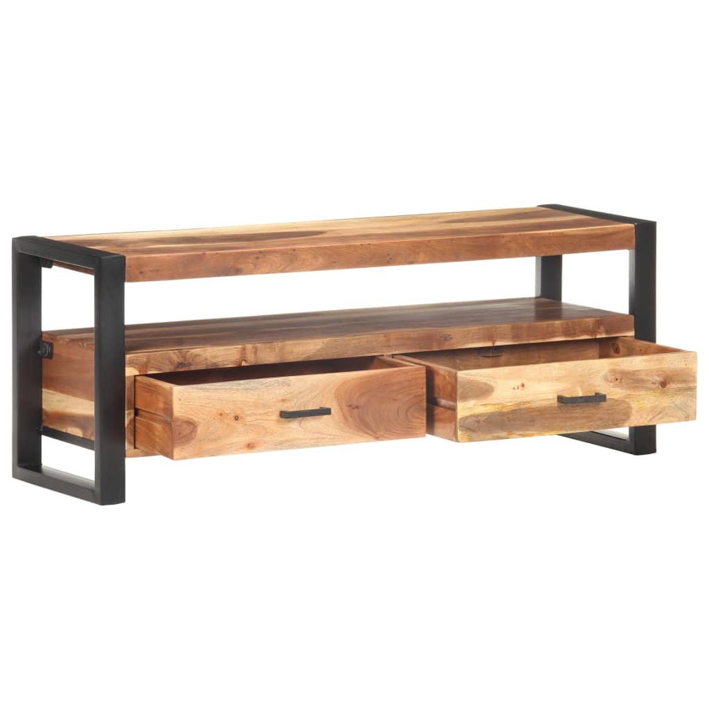 Meuble TV Style Rustique en Acacia Massif - 120 cm-Mon Meuble TV-Bois d'acacia massif-2
