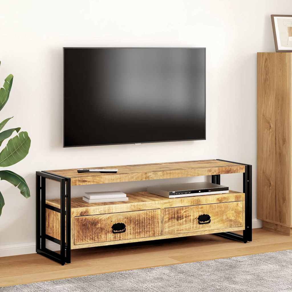 Meuble TV Style Rustique en Acacia Massif - 120 cm-Mon Meuble TV-bois de manguier massif-13
