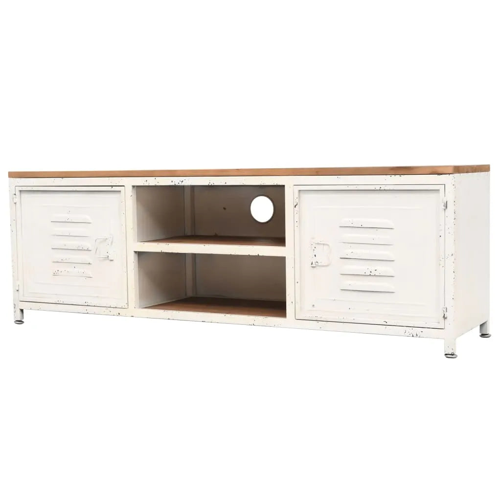 Meuble TV Style Scandinave en Acier et Sapin - 120 cm-Mon Meuble TV-1