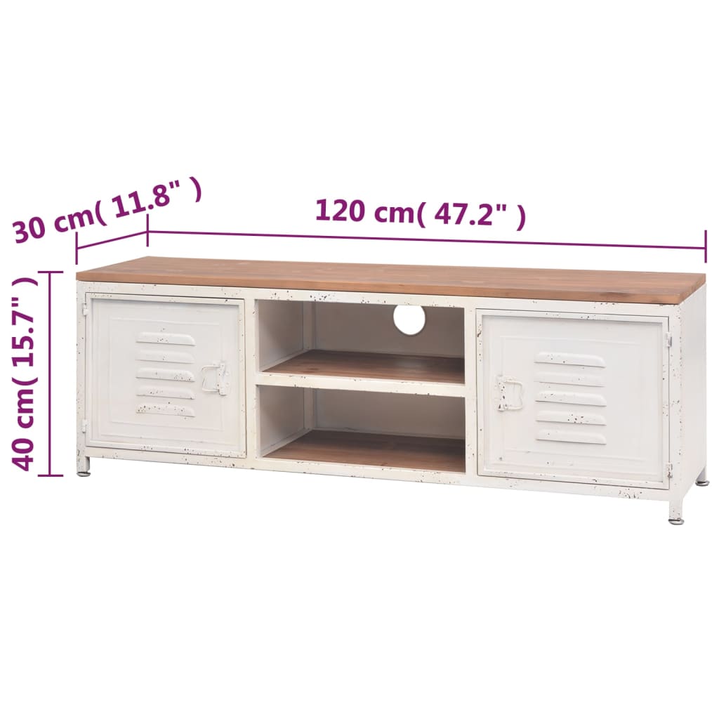 Meuble TV Style Scandinave en Acier et Sapin - 120 cm-Mon Meuble TV-10
