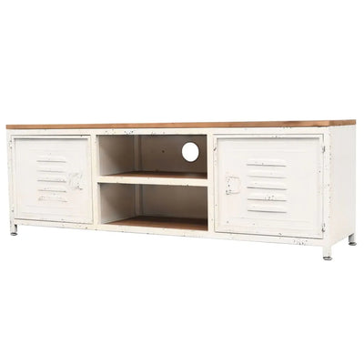 Meuble TV Style Scandinave en Acier et Sapin - 120 cm