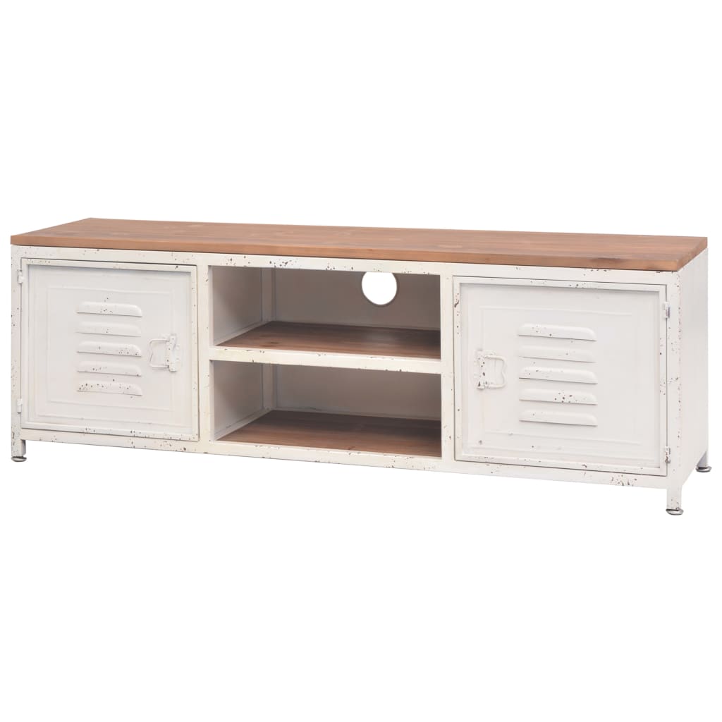 Meuble TV Style Scandinave en Acier et Sapin - 120 cm-Mon Meuble TV-2
