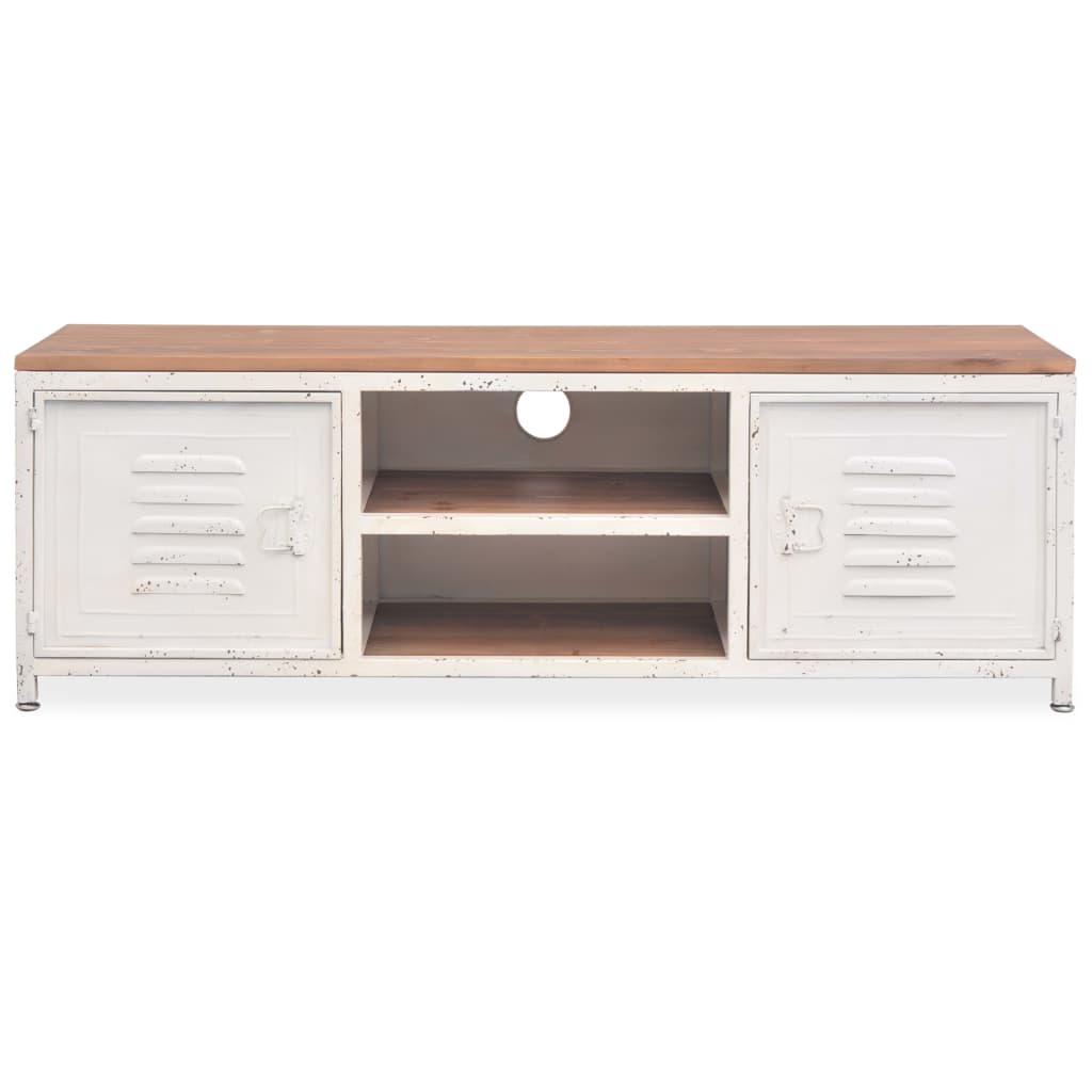 Meuble TV Style Scandinave en Acier et Sapin - 120 cm-Mon Meuble TV-3