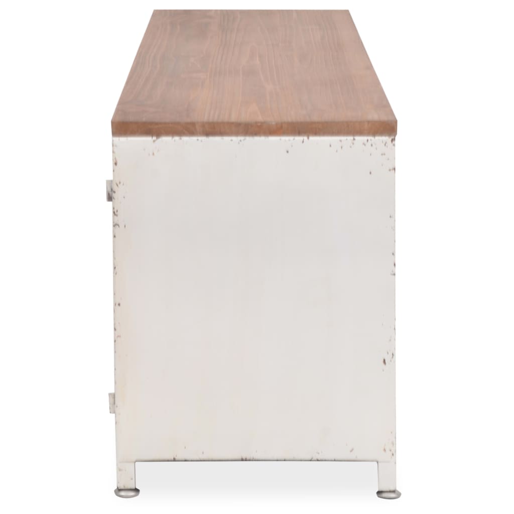 Meuble TV Style Scandinave en Acier et Sapin - 120 cm-Mon Meuble TV-5