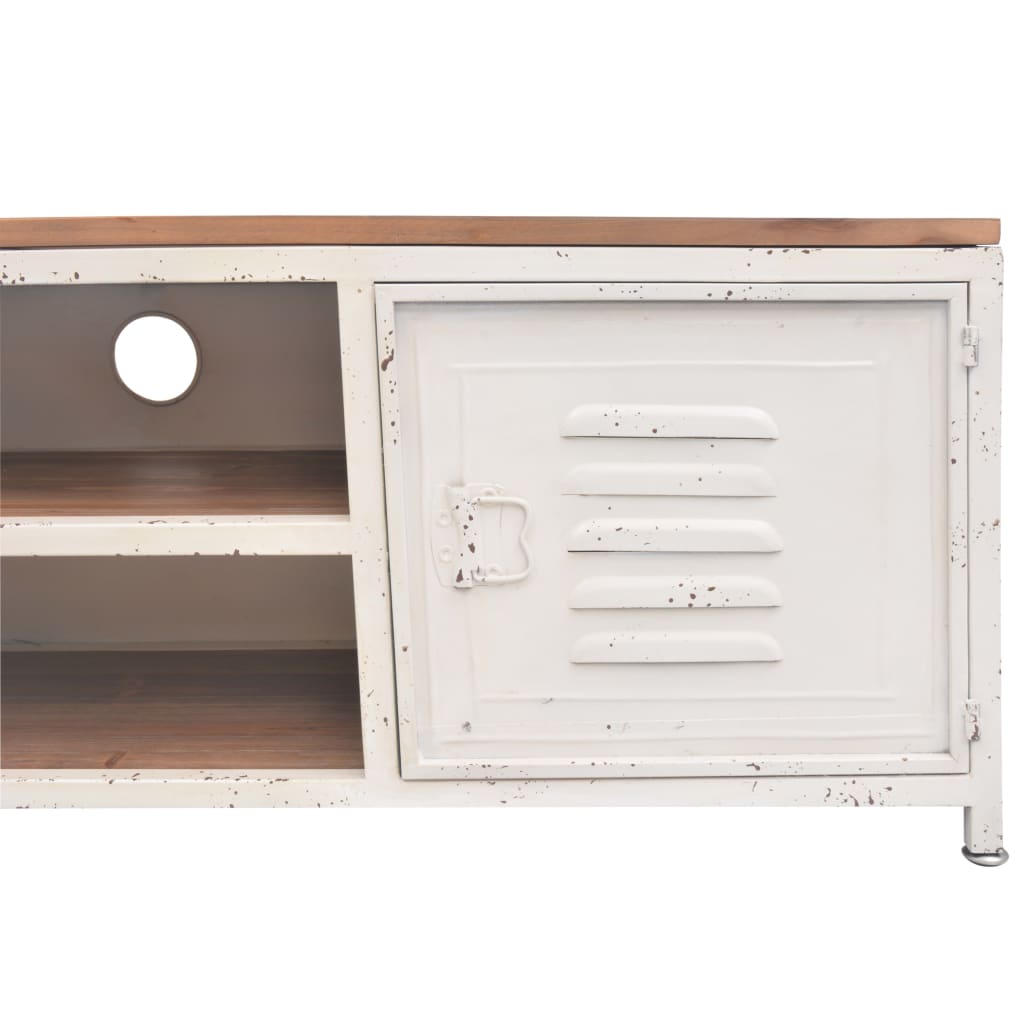Meuble TV Style Scandinave en Acier et Sapin - 120 cm-Mon Meuble TV-6