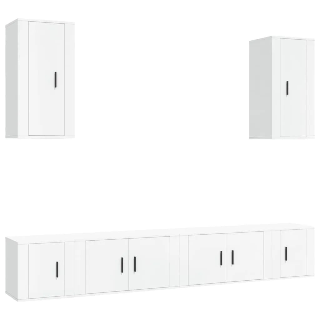 Meuble TV Suspendu 160 cm Blanc - 6 Pièces-Mon Meuble TV-Blanc brillant-1