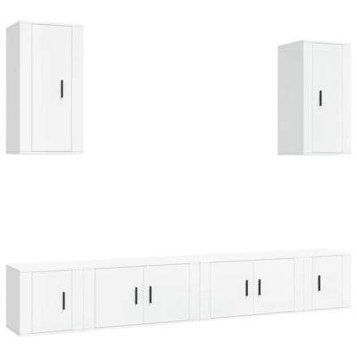 Meuble TV Suspendu 160 cm Blanc - 6 Pièces