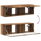 Meuble TV Suspendu avec Colonne Effet Bois Ancien - 3 Pièces-Mon Meuble TV-Bois ancien-12