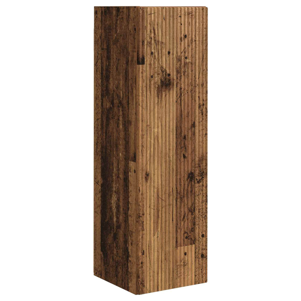 Meuble TV Suspendu avec Colonne Effet Bois Ancien - 3 Pièces-Mon Meuble TV-Bois ancien-7