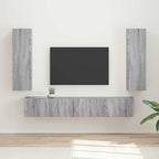 Meuble TV Suspendu avec Colonne Effet Bois Ancien - 3 Pièces-Mon Meuble TV-Sonoma gris-19