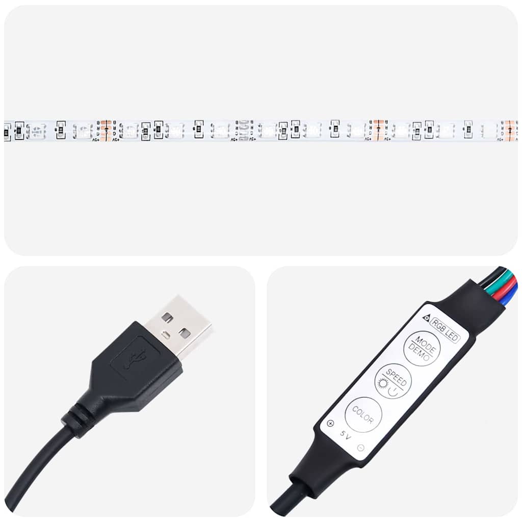 Meuble TV Suspendu avec LED Effet Chêne Artisanal - 200 cm-Mon Meuble TV-12