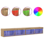 Meuble TV Suspendu avec LED Effet Chêne Artisanal - 200 cm-Mon Meuble TV-4