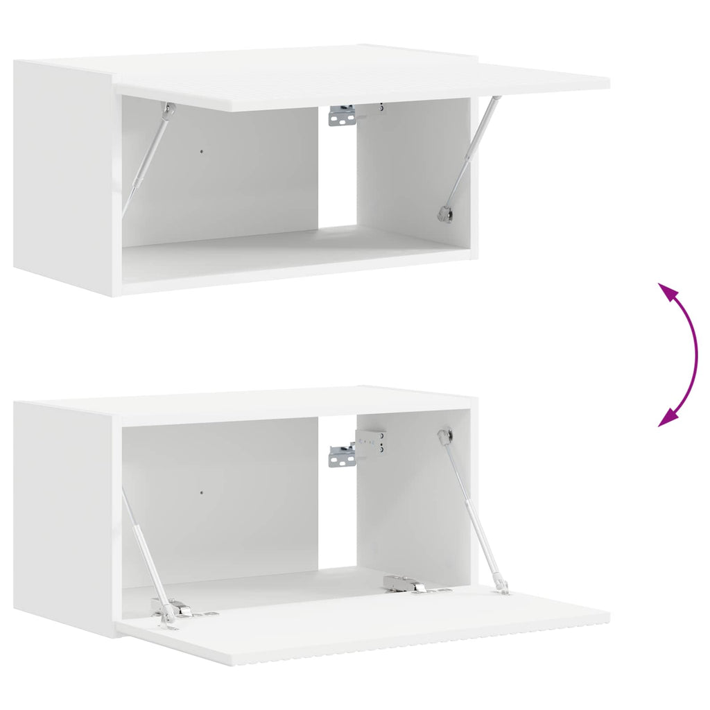 Meuble TV Suspendu Blanc et Bois - 5 Pièces-Mon Meuble TV-11