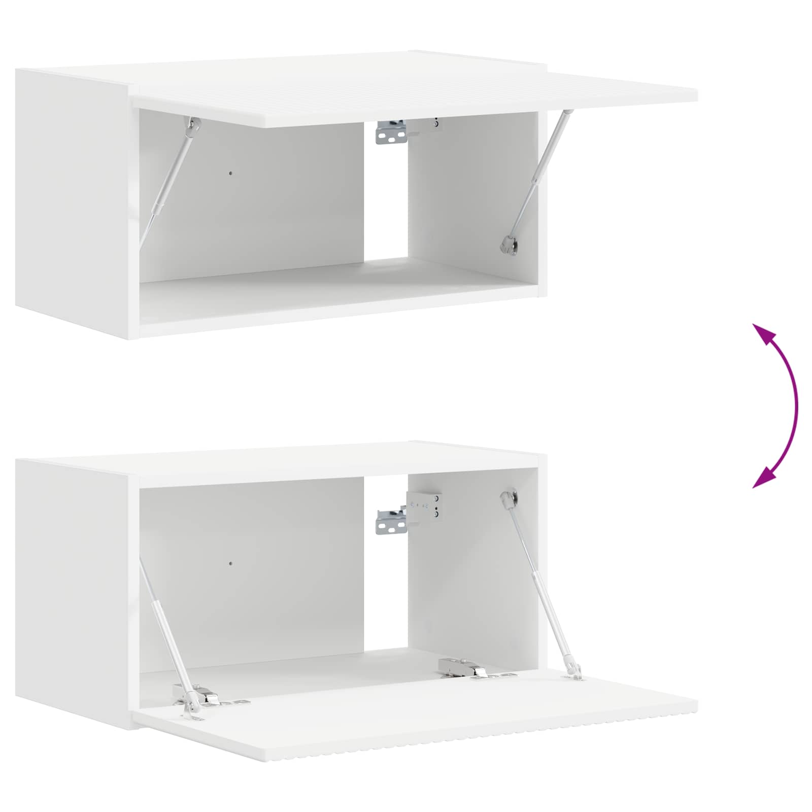 Meuble TV Suspendu Blanc et Bois - 5 Pièces-Mon Meuble TV-11