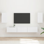 Meuble TV Suspendu Blanc et Bois - 5 Pièces-Mon Meuble TV-2