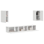 Meuble TV Suspendu Blanc et Bois - 5 Pièces-Mon Meuble TV-3