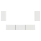 Meuble TV Suspendu Blanc et Bois - 5 Pièces-Mon Meuble TV-7