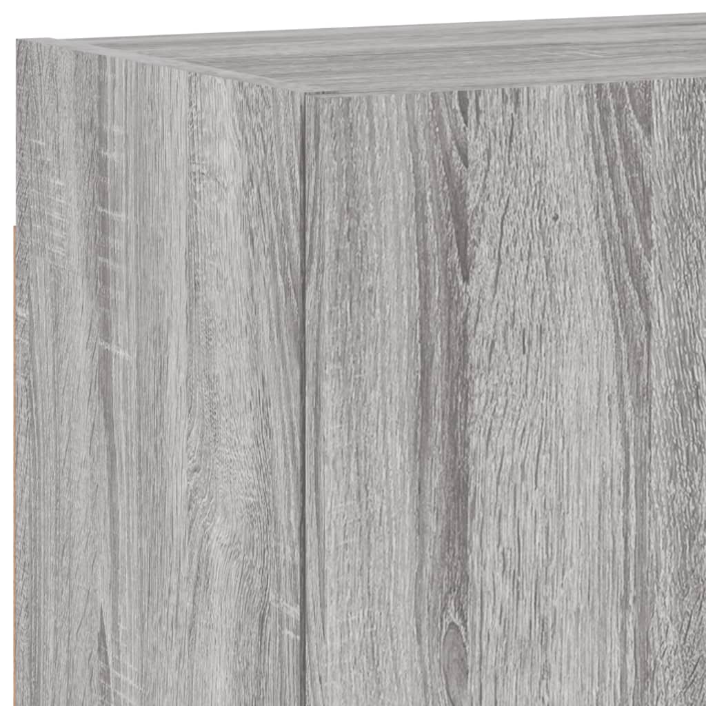 Meuble TV Suspendu Bois Couleur Gris - 4 Pcs-Mon Meuble TV-10