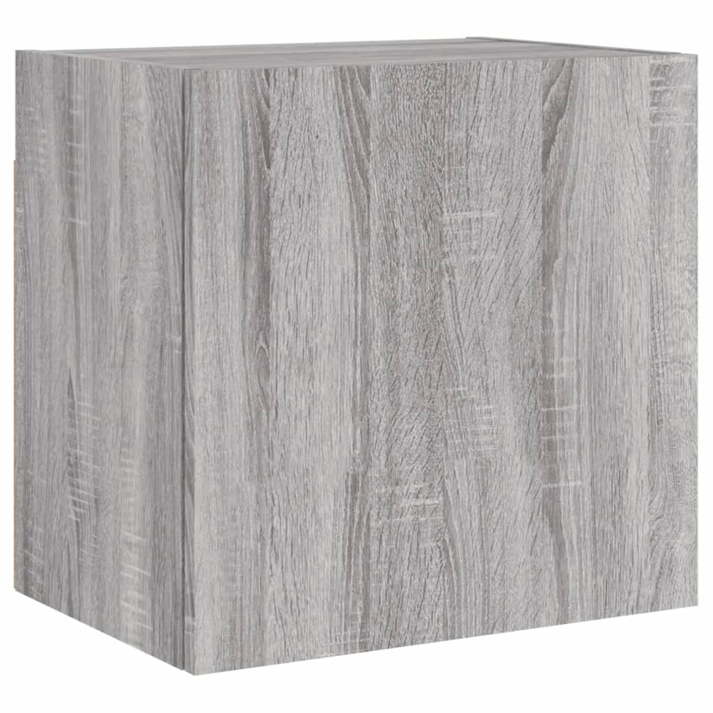 Meuble TV Suspendu Bois Couleur Gris - 4 Pcs-Mon Meuble TV-6