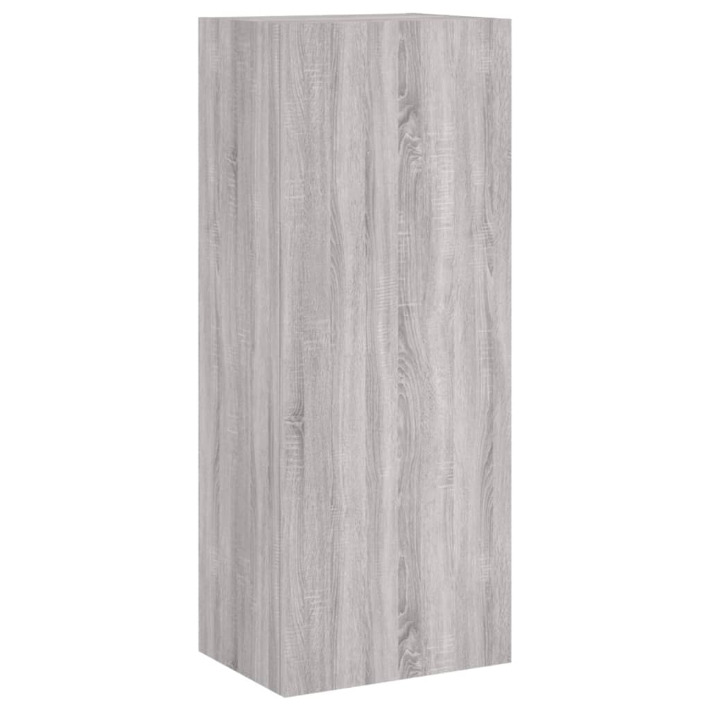 Meuble TV Suspendu Bois Couleur Gris - 4 Pcs-Mon Meuble TV-8