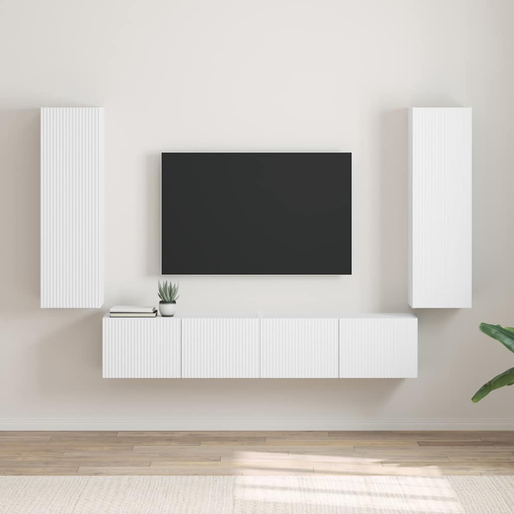 Meuble TV Suspendu Colonne Effet Béton - 100 cm-Mon Meuble TV-Blanc-30 x 31 x 100 cm-2-28