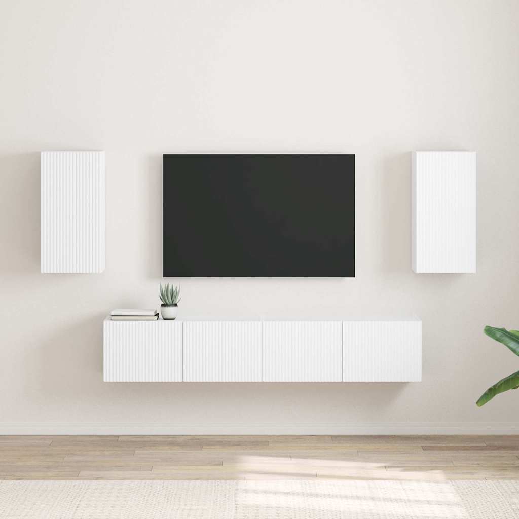 Meuble TV Suspendu Colonne Effet Béton - 100 cm-Mon Meuble TV-Blanc-30 x 31 x 60 cm-2-24