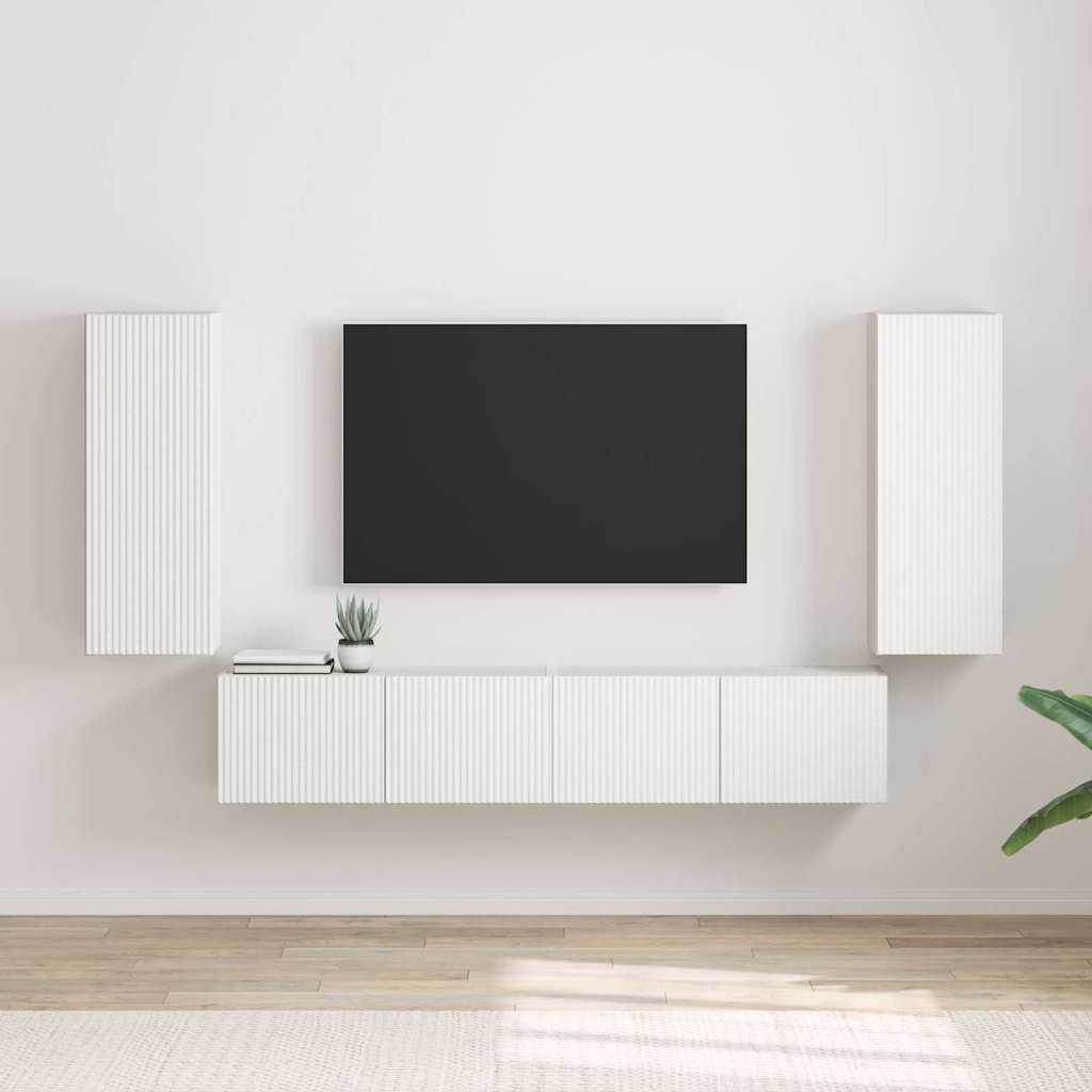 Meuble TV Suspendu Colonne Effet Béton - 100 cm-Mon Meuble TV-Blanc-30 x 31 x 80 cm-2-26