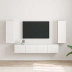 Meuble TV Suspendu Colonne Effet Béton - 100 cm-Mon Meuble TV-Blanc-30 x 31 x 80 cm-2-26